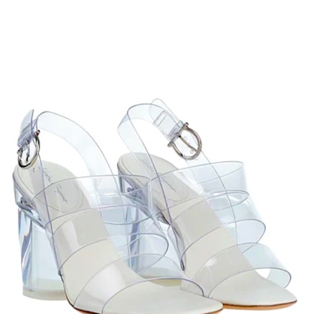 NEW!!!! Salvatore Ferragamo clear Trezze 85 Sandal